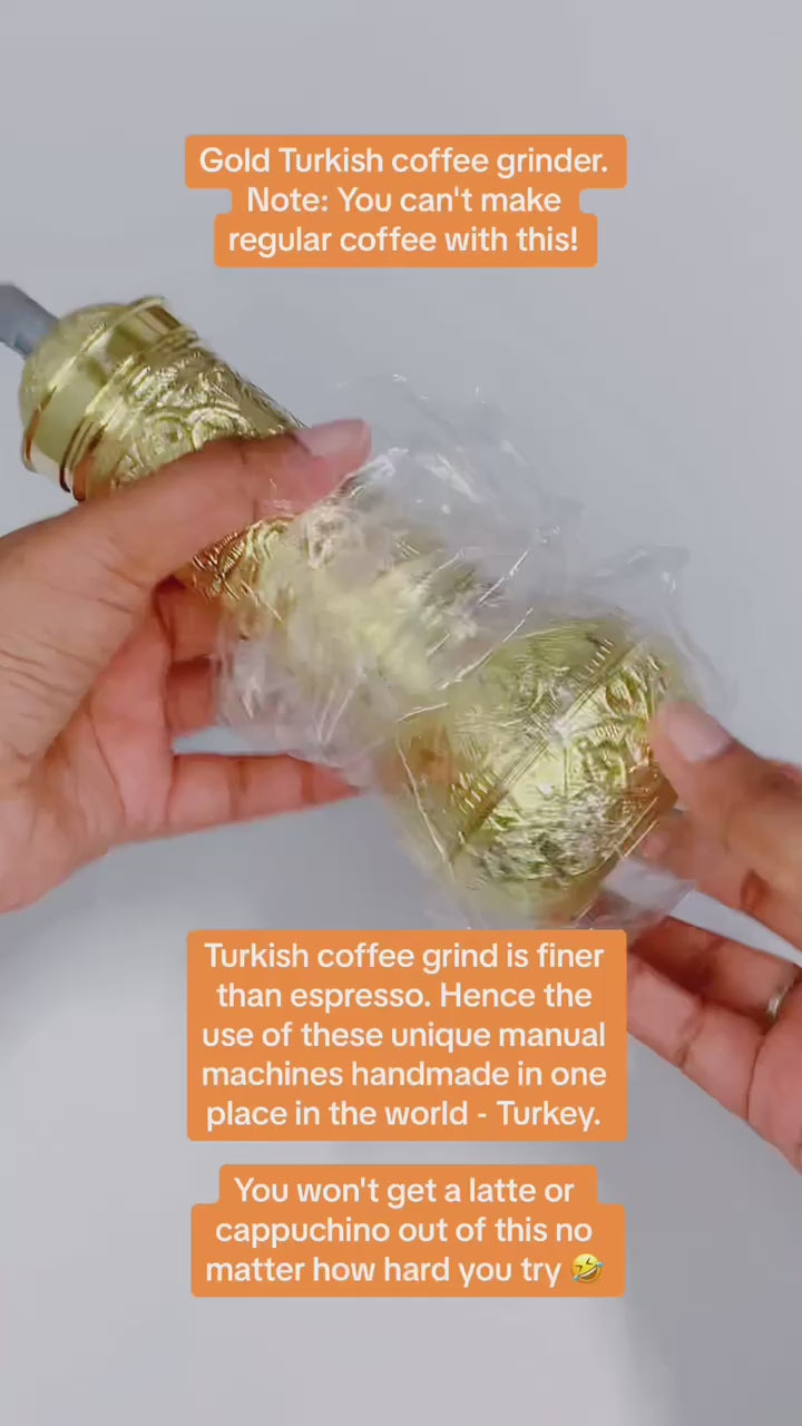 Turkish Coffee Traditional Manual Mill Gold – Öğütmek